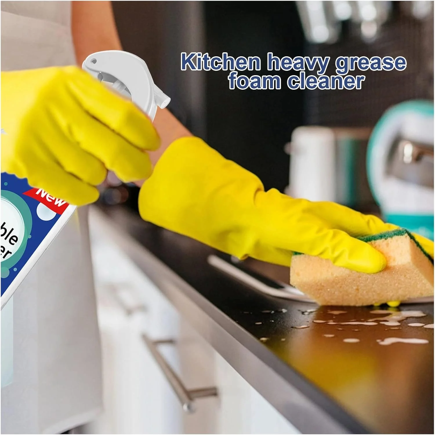 اسپری پاک کننده حباب دار Excefore، پاک کننده لکه های روغن سنگین فومینگ، اسپری تمیز کننده حباب دار چند منظوره 100 میلی لیتری برای تمیز کردن عمیق آشپزخانه، اسپری حباب دار پاک کننده چربی برای هود، اجاق گاز، قابلمه، گریل، سینک