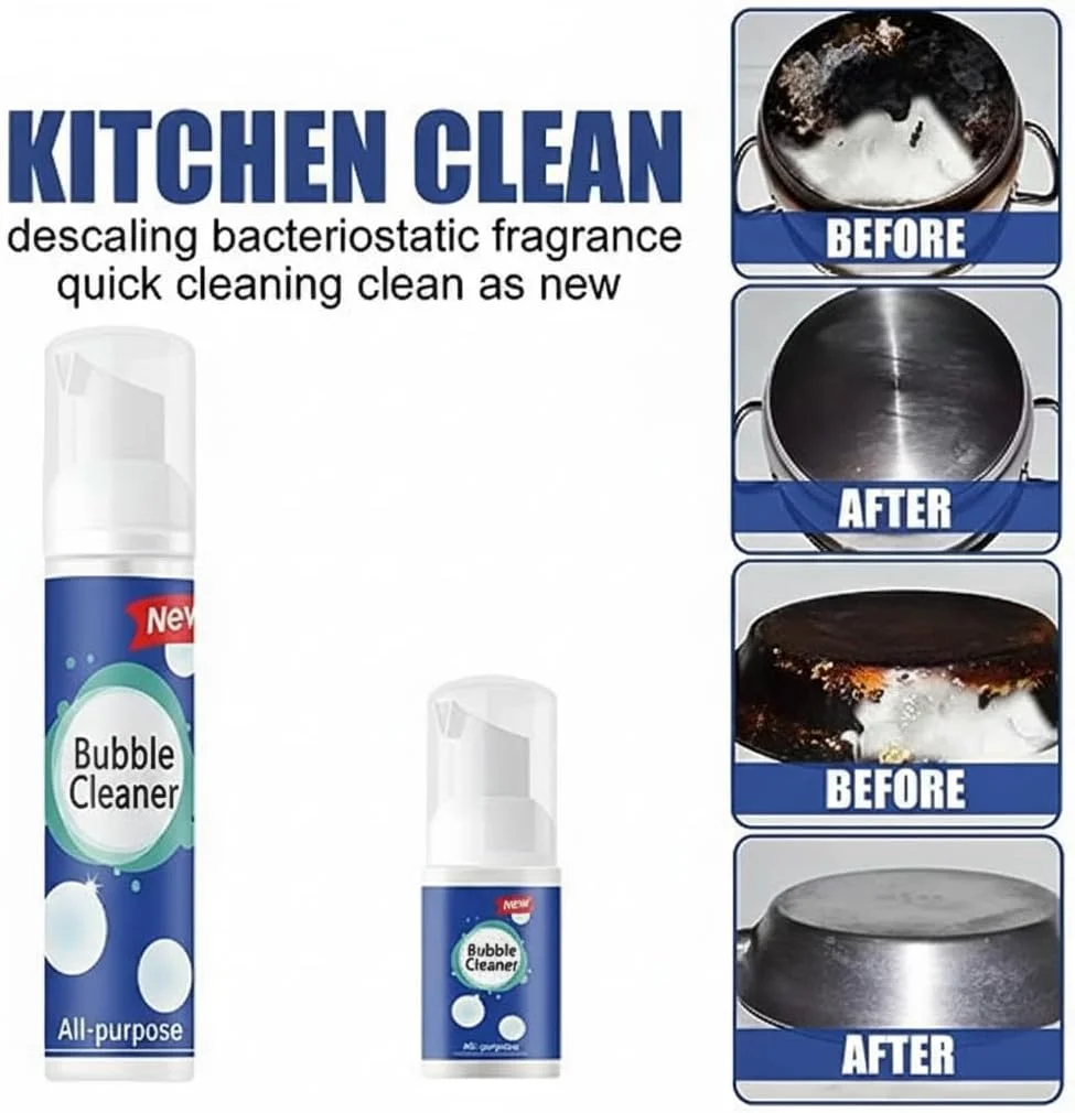 اسپری پاک کننده حباب دار Excefore، پاک کننده لکه های روغن سنگین فومینگ، اسپری تمیز کننده حباب دار چند منظوره 100 میلی لیتری برای تمیز کردن عمیق آشپزخانه، اسپری حباب دار پاک کننده چربی برای هود، اجاق گاز، قابلمه، گریل، سینک