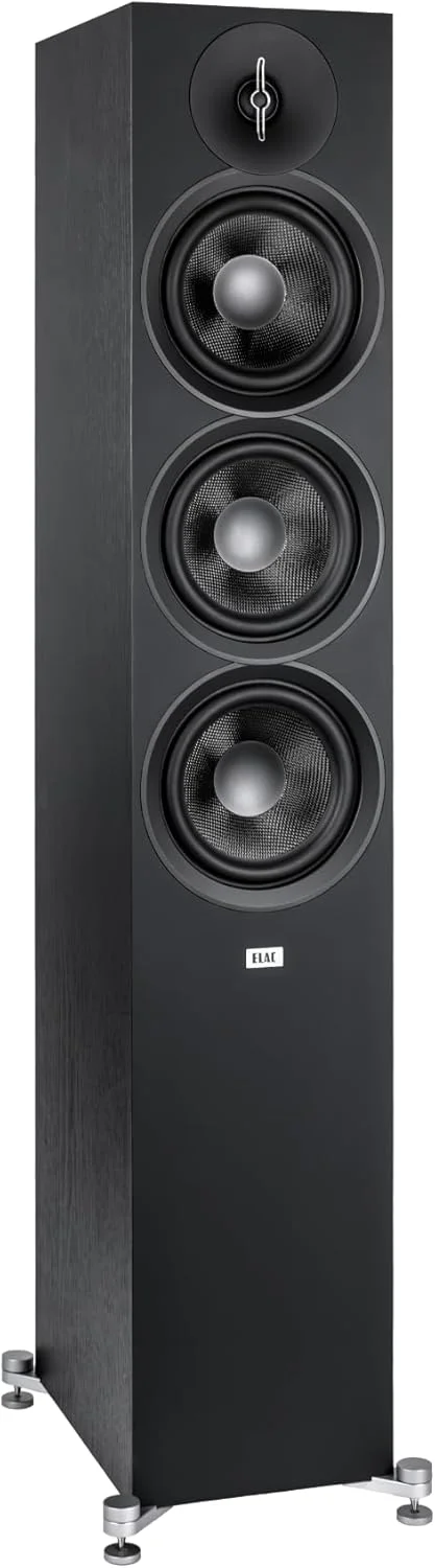 اسپیکر ایستاده Elac Debut 3.0 DF63-BK - مشکی (تکی) - تیوتر آلومینیومی 1 اینچی، میان رده فیبر آرامید 6.5 اینچی و ووفر دوگانه فیبر