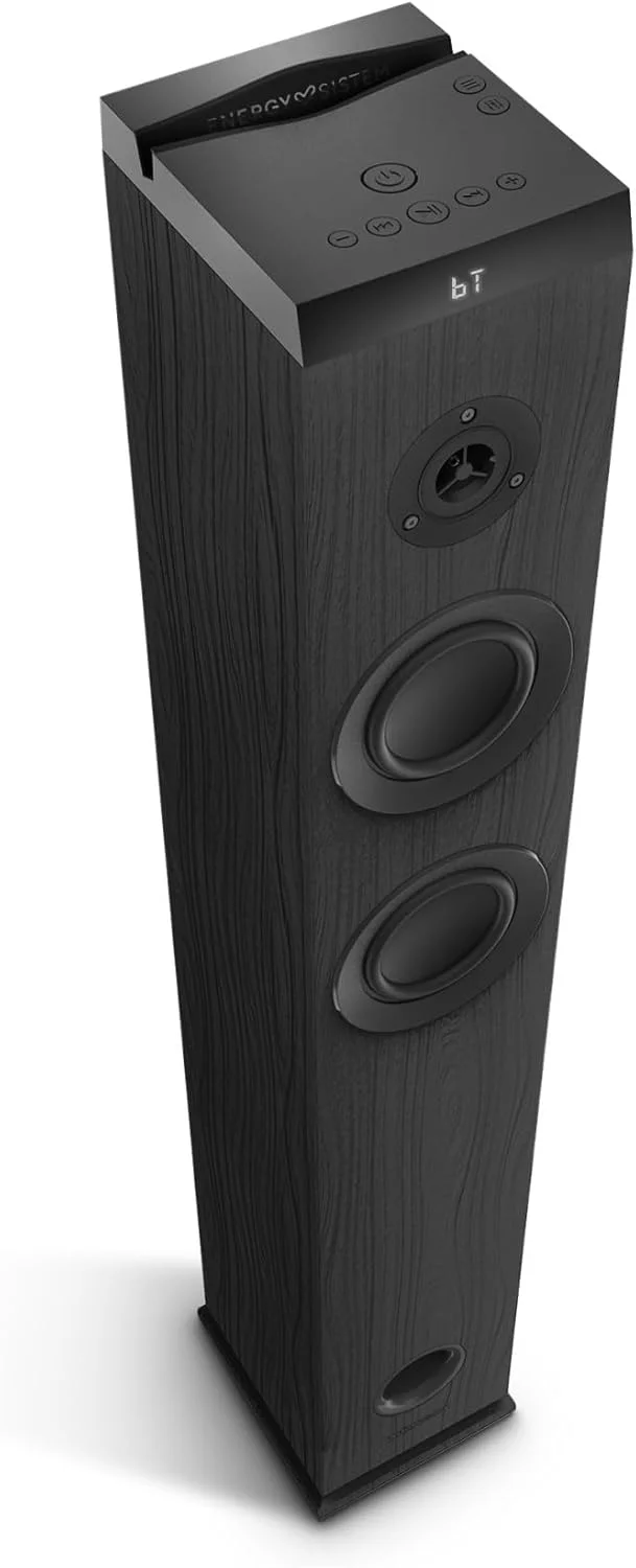 برج صوتی Energy Tower 5 g2 (65 وات، بلوتوث 5.0، استریو بی سیم واقعی، رادیو FM، پخش کننده MP3 USB/MicroSD، ورودی صدا) - مشکی
