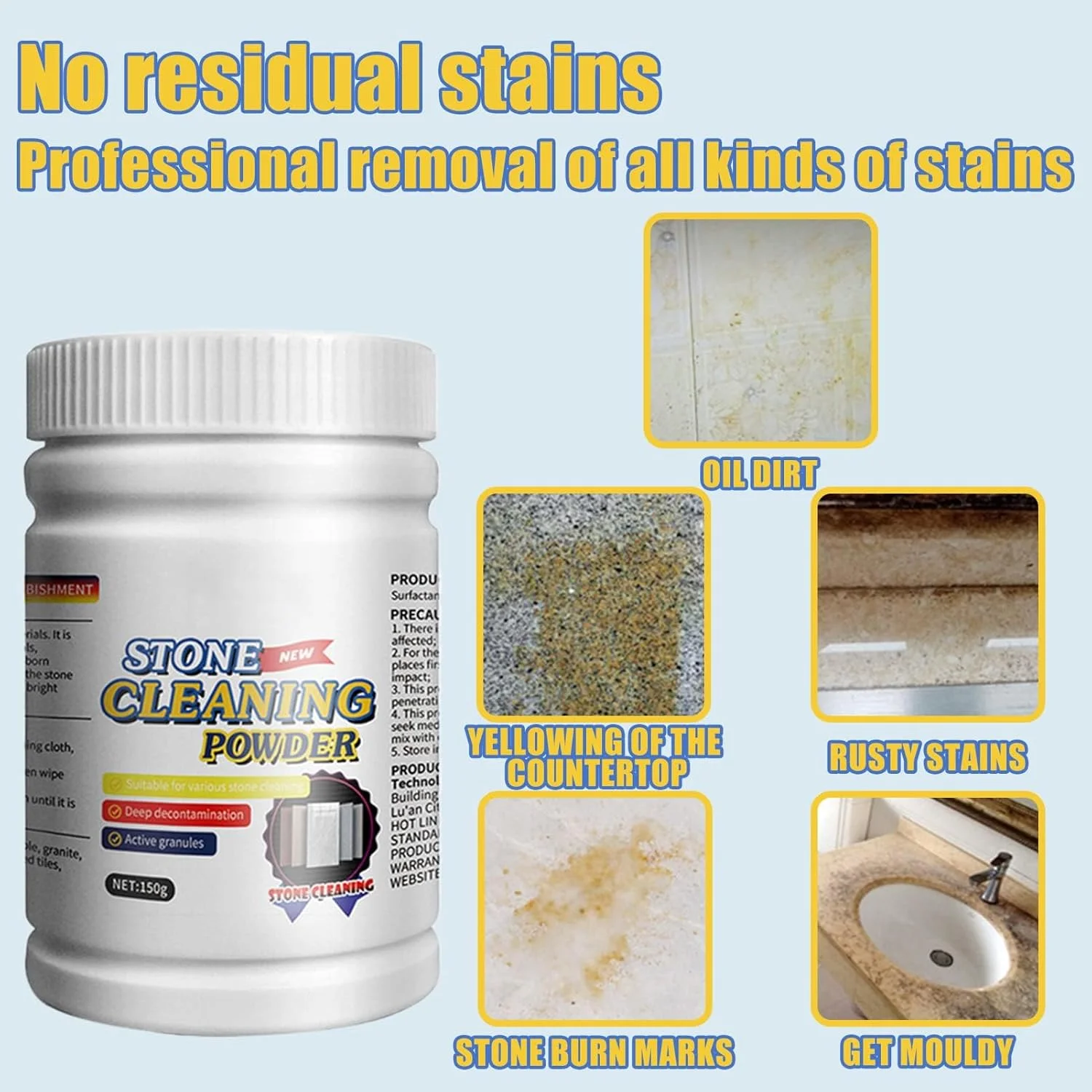 پاک کننده لکه سنگ مرمر KASTWAVE، 150 گرم، پاک کننده گرانیت، پاک کننده صفحه کوارتز، پودر تمیز کننده سنگ، محافظ و درزگیر سنگ، پاک کننده لکه سطح برای سنگ، گرانیت، مرمر، قبرها پاک کننده لکه سنگ مرمر KASTWAVE، 150 گرم، پاک کننده گرانیت، پاک کننده صفحه کوارتز، پودر تمیز کننده سنگ، محافظ و درزگیر سنگ، پاک کننده لکه سطح برای سنگ، گرانیت، مرمر، قبرها