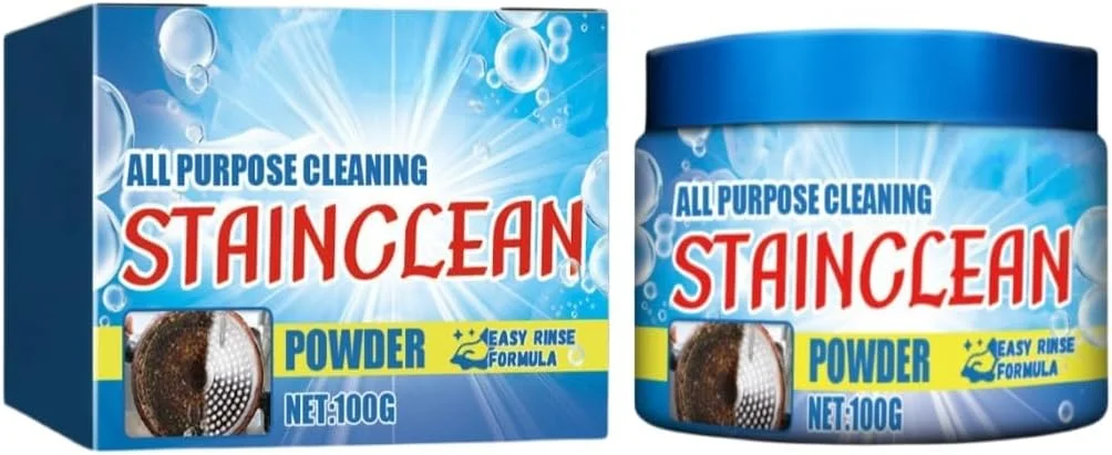 پودر پاک کننده KASTWAVE، پاک کننده چند منظوره برای حمام، آشپزخانه و فضای باز، به طور موثر جرم و کثیفی را تمیز می کند، سطوح را براق می کند، بوها را جذب می کند، لکه بر چند منظوره، 100 گرم