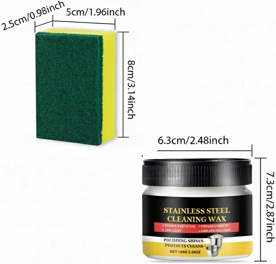 پولیش و تمیز کننده استیل ضد زنگ KASTWAVE، بسته 2 عددی تمیز کننده و پولیش استیل ضد زنگ به همراه حوله پرداخت میکروفایبر، از بین برنده اثر انگشت، چربی، لکه های آب و باقیمانده، درخشش بدون رگه برای لوازم خانگی