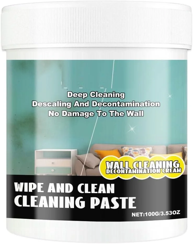 خمیر تمیز کننده دیوار KASTWAVE، تمیز کننده واقعی همه منظوره، به راحتی لکه های رنگ و گرافیتی را از بین می برد، خمیر ضدعفونی کننده دیوار برای دیوارها، سقف و قرنیز، آلودگی، گرد و غبار، بو و لکه، 100 میلی لیتر