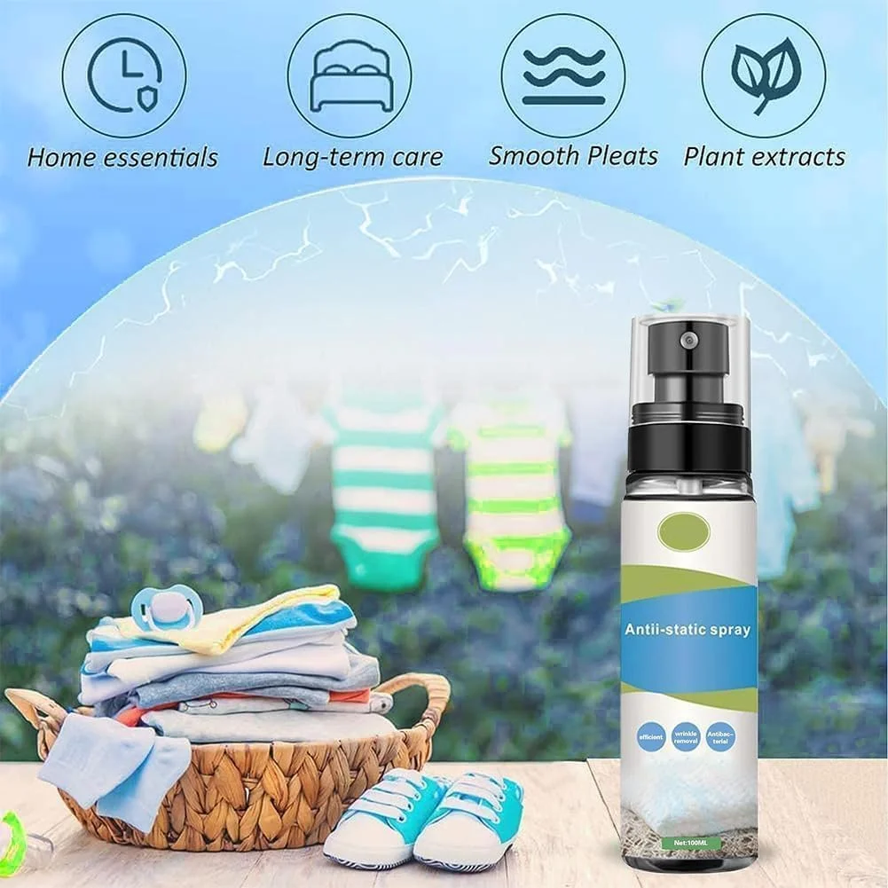 اسپری ضد الکتریسیته ساکن KASTWAVE، اسپری از بین برنده 100 میلی لیتری، اسپری ضد الکتریسیته ساکن قابل حمل و بدون اثر برای لباس، پیراهن و الیاف اسپری ضد الکتریسیته ساکن KASTWAVE، اسپری از بین برنده 100 میلی لیتری، اسپری ضد الکتریسیته ساکن قابل حمل و بدون اثر برای لباس، پیراهن و الیاف