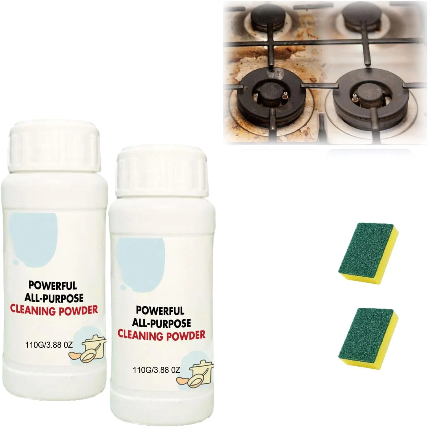 پودر پاک کننده چند منظوره Mamatitas Poder Osa Polvo Para Limpiar، پاک کننده قوی چند منظوره برای ظروف، پودر تمیز کننده قوی همه منظوره، پاک کننده زنگ زدگی فوم، تمیز کننده همه منظوره آشپزخانه (2110 گرم)