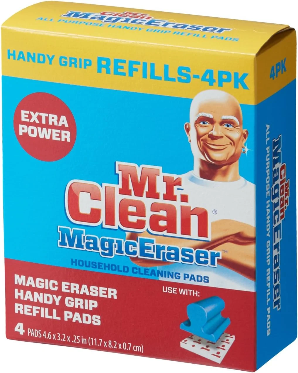 پدهای یدکی چند منظوره Mr. Clean Handy-Grip، بسته 4 عددی، سفید
