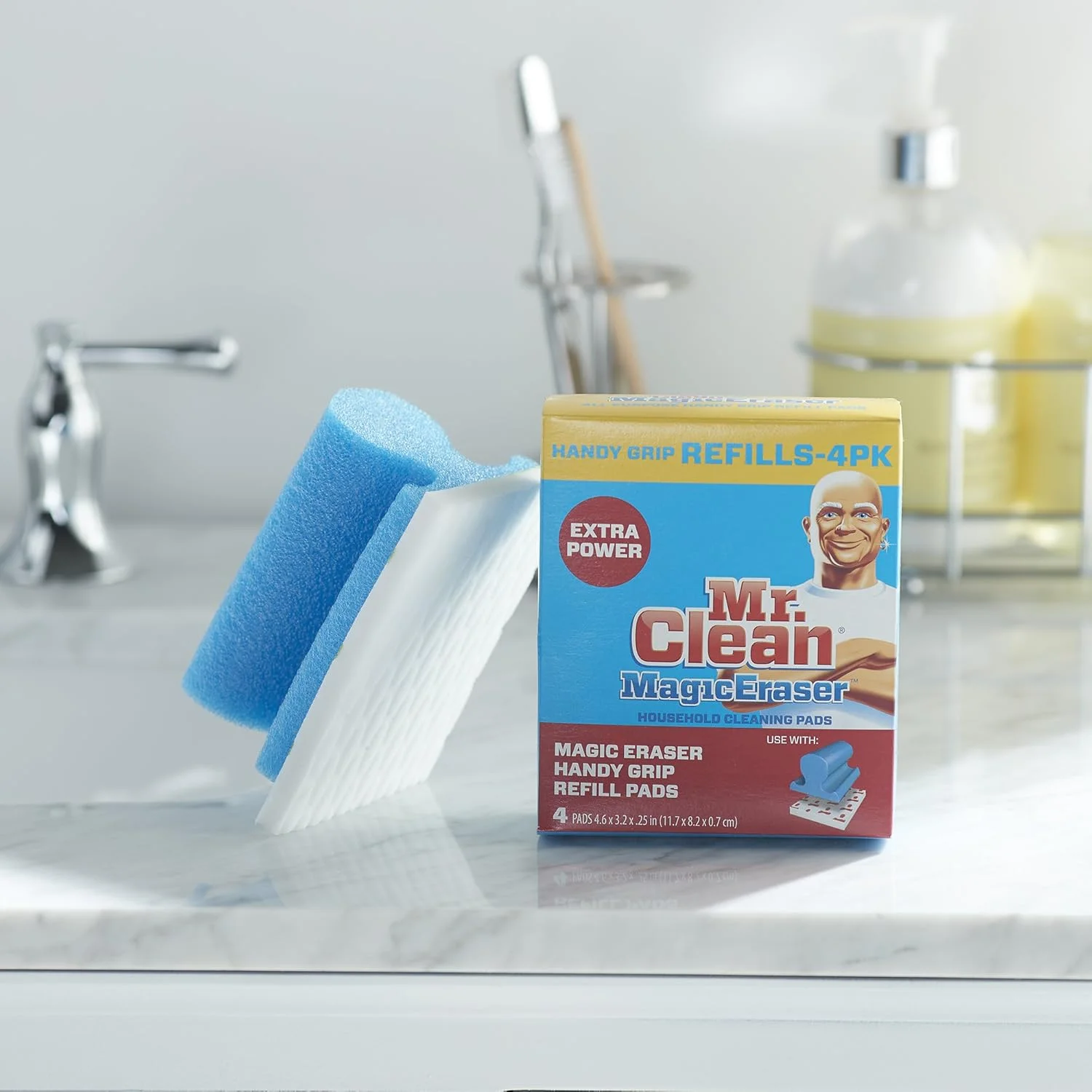 پدهای یدکی چند منظوره Mr. Clean Handy-Grip، بسته 4 عددی، سفید
