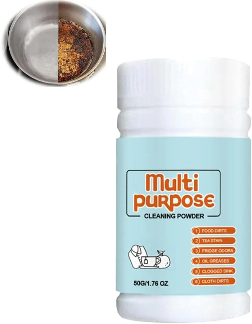 پودر پاک کننده چند منظوره KASTWAVE، پودر پاک کننده جادویی 50 گرمی، پاک کننده فوم آشپزخانه برای لکه های سرسخت، چربی زدای قوی روغن آشپزخانه، پاک کننده محافظ آشپزخانه