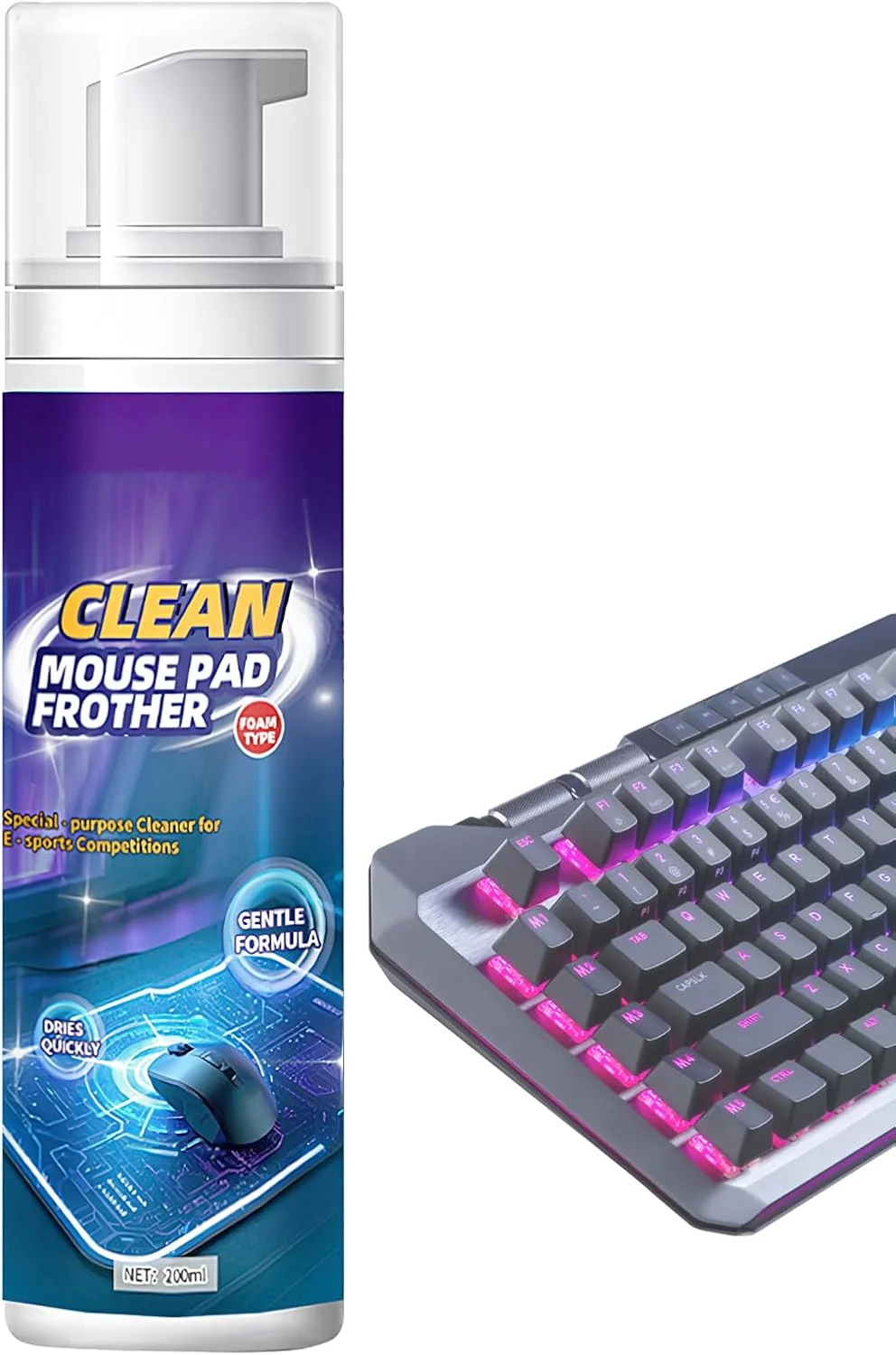 محلول تمیز کننده پد ماوس - 200 میلی لیتر | محلول تمیز کننده چند سطحی لوازم الکترونیکی برای کابل های داده، میز