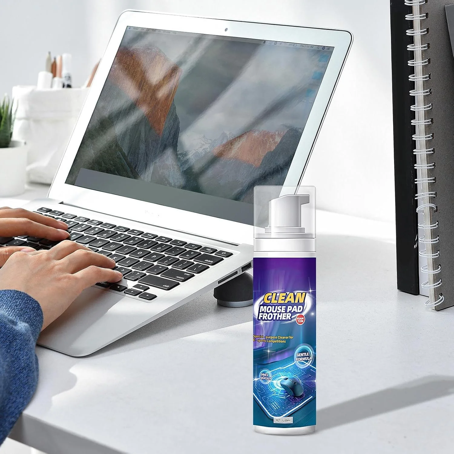 محلول تمیز کننده پد ماوس - 200 میلی لیتر | محلول تمیز کننده چند سطحی لوازم الکترونیکی برای کابل های داده، میز