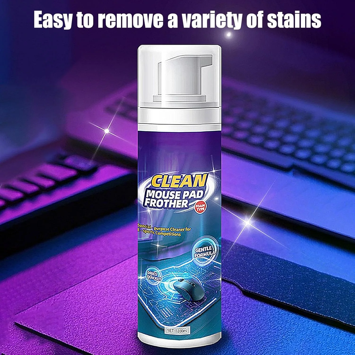 محلول تمیز کننده پد ماوس - 200 میلی لیتر | محلول تمیز کننده چند سطحی لوازم الکترونیکی برای کابل های داده، میز