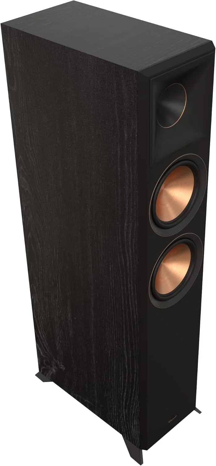 بلندگوی ایستاده Klipsch Reference Premiere RP-6000F II با بوق بزرگتر 90° x 90° Hybrid Tractrix، تیوتر 1 اینچی، ووفر 6.5 اینچی و گزینه های یکپارچه سازی Dolby Atmos برای صدای سینمای خانگی در رنگ مشکی آبنوس