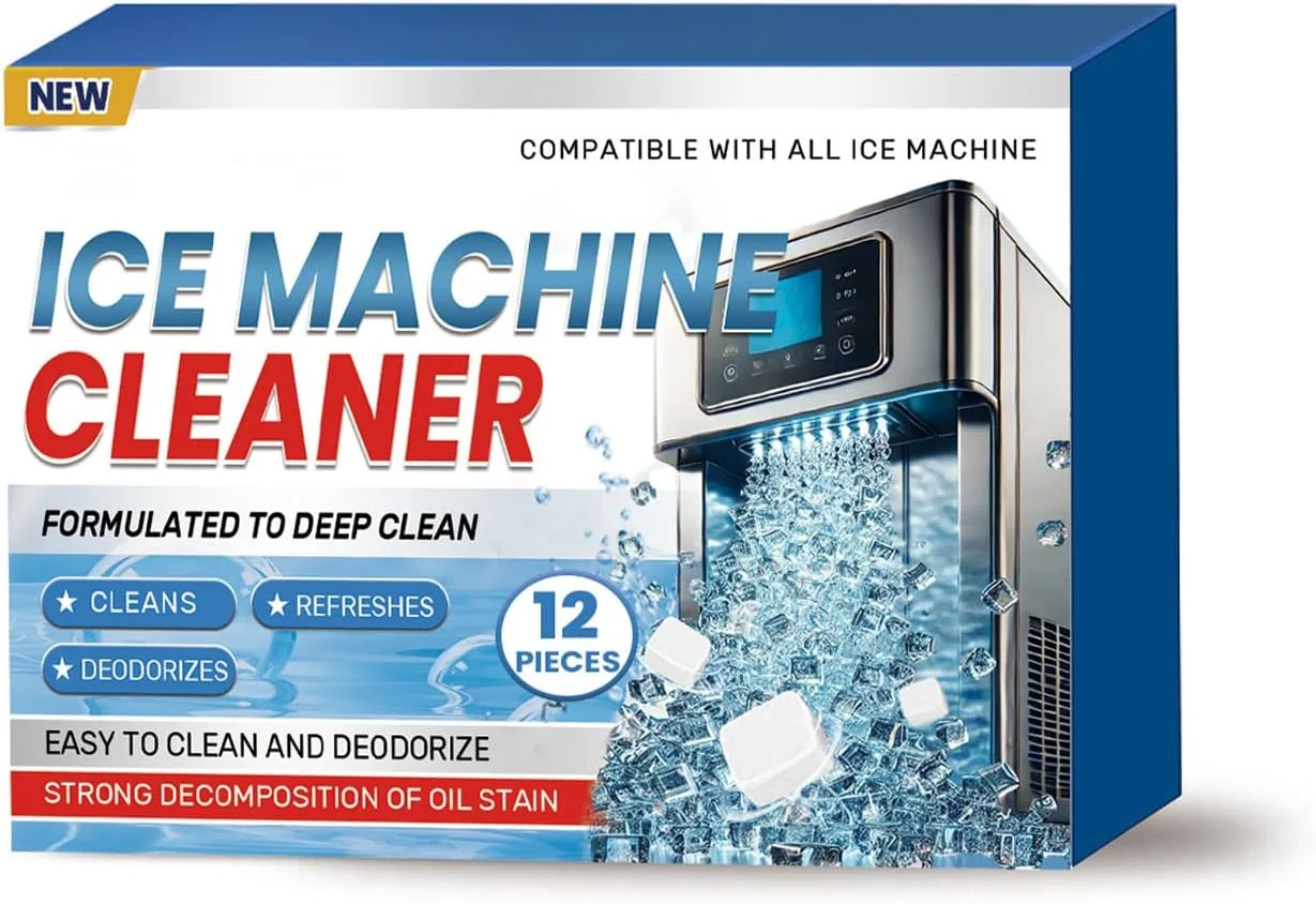 قرص های تمیز کننده دستگاه یخ ساز نجیب، رسوب زدا برای دستگاه های یخ ساز رومیزی، تمیز کننده دستگاه یخ ساز ایمن برای نیکل، رسوب زدای دستگاه یخ ساز از بین برنده بو، سازگار با Frigidaire، Opal، Ge Profile، Kitchenaid