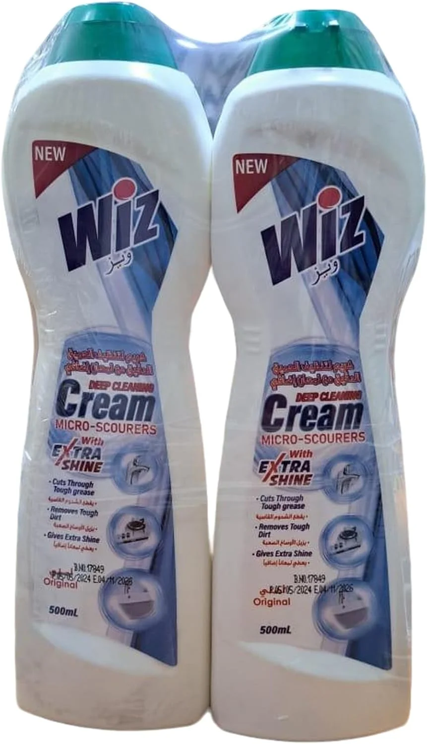 کرم تمیز کننده چند منظوره ویز با اسکرابرهای میکرو برای تمیز کردن عمیق، درخشش بیشتر، حذف چربی و لکه، 500 میلی لیتر (2 عدد)