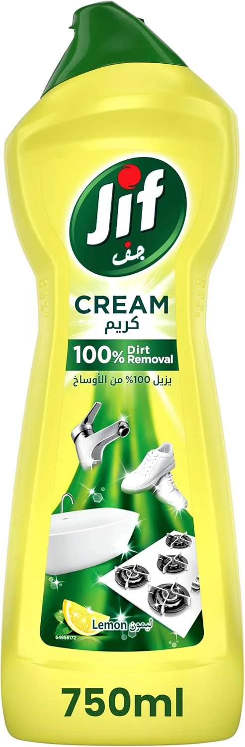 کرم تمیز کننده چند منظوره JIF، لیمو، حذف 100% آلودگی، 750 میلی لیتر