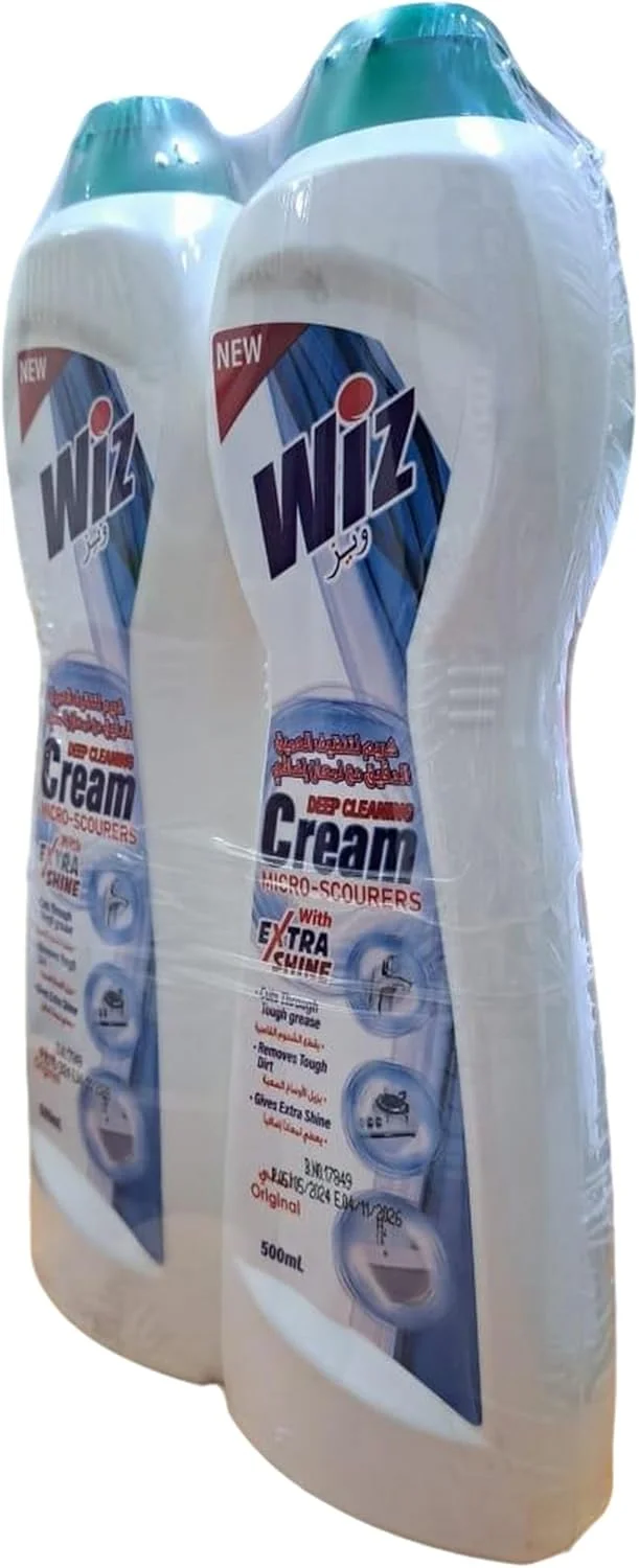 کرم تمیز کننده چند منظوره ویز با اسکرابرهای میکرو برای تمیز کردن عمیق، درخشش بیشتر، حذف چربی و لکه، 500 میلی لیتر (2 عدد)