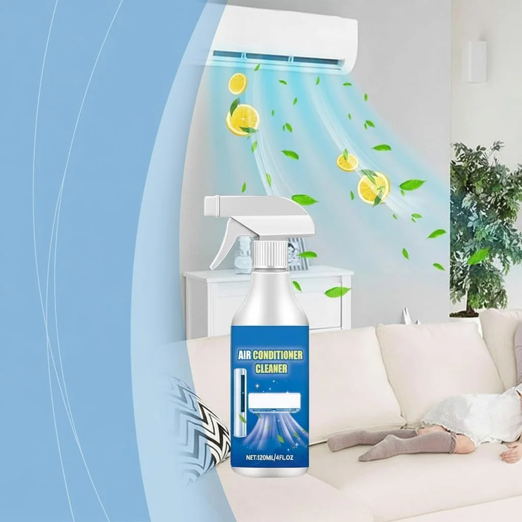 اسپری فوم تمیز کننده کویل کولر گازی بدون نیاز به آبکشی NALACAL، 120 میلی لیتر، تمیز کننده AC فوم دار برای واحدها، اواپراتور و کندانسور، نگهداری بدون شستشو برای دریچه AC، واحد AC