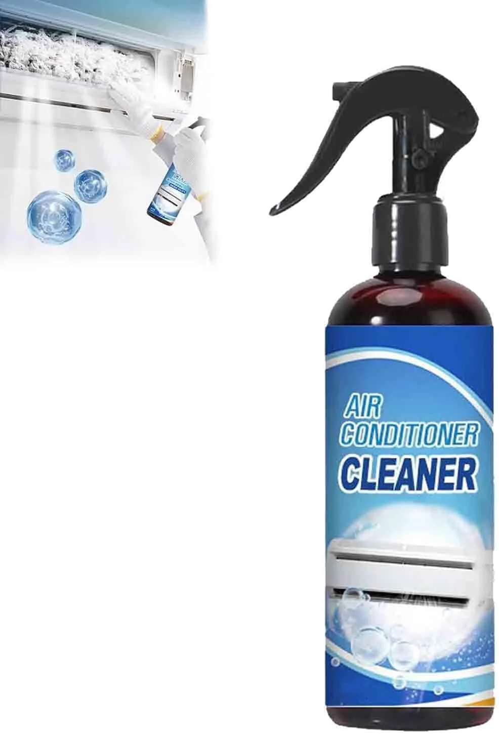 اسپری فوم تمیز کننده کولر گازی بدون نیاز به آبکشی NALACAL، تمیز کننده فوم AC، تمیز کننده دریچه کانال هوا AC، اسپری فوم تمیز کننده کولر گازی پنجره ای 3 در 1 چند منظوره، برای مصارف خانگی و تجاری