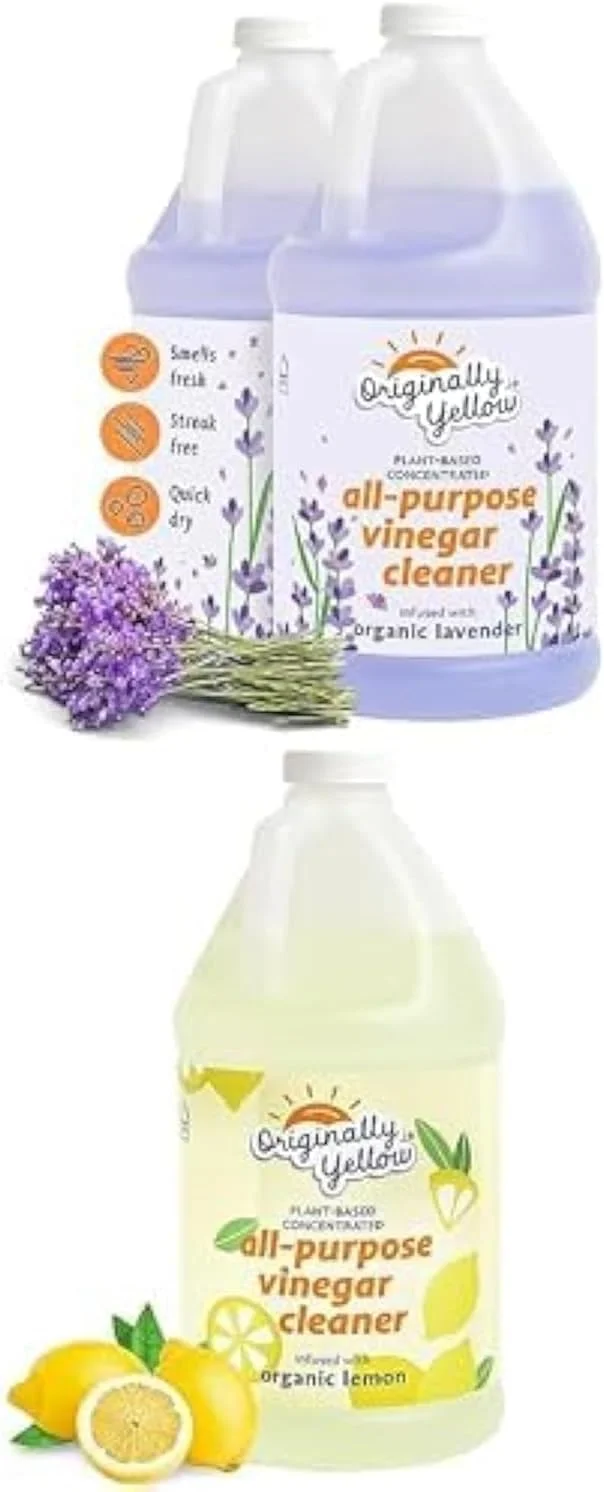 سرکه پاک کننده چند منظوره اورجینالی یلو با رایحه اسطوخودوس 1.89 لیتری (2 عددی) + سرکه پاک کننده چند منظوره اورجینالی یلو با رایحه لیمو 1.89 لیتری (1 عددی)