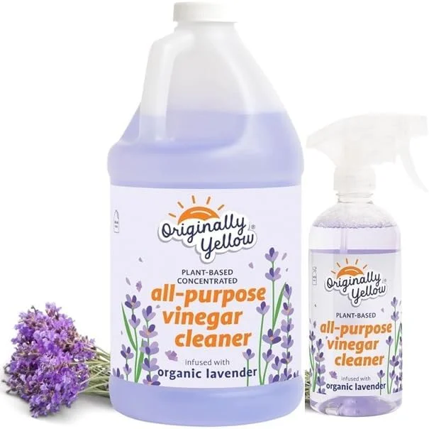 سرکه پاک کننده چند منظوره زرد اورجینال با رایحه اسطوخودوس 1.89 لیتر + اسپری سرکه مقطر چند منظوره زرد اورجینال با رایحه اسطوخودوس مناسب اتاق نشیمن، 470 میلی لیتر