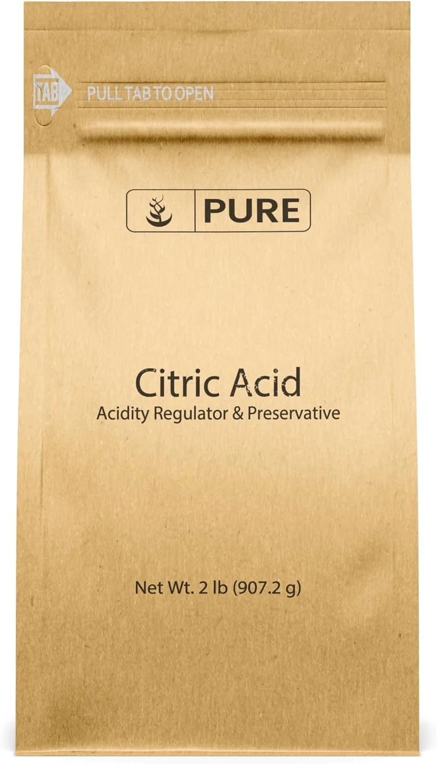 اسید سیتریک PURE ORIGINAL INGREDIENTS (900 گرم)، بسته بندی سازگار با محیط زیست، کاملا طبیعی، ایمن برای مواد غذایی، غیر GMO، نگهدارنده