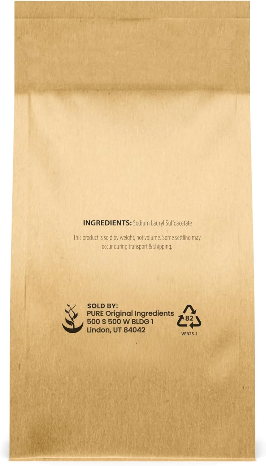 سدیم لوریل سولفو استات (SLSA) از مواد اولیه خالص (450 گرم) بسته بندی سازگار با محیط زیست، افزودنی ایده آل برای بمب حمام، ملایم برای پوست، سورفکتانت و کف کننده