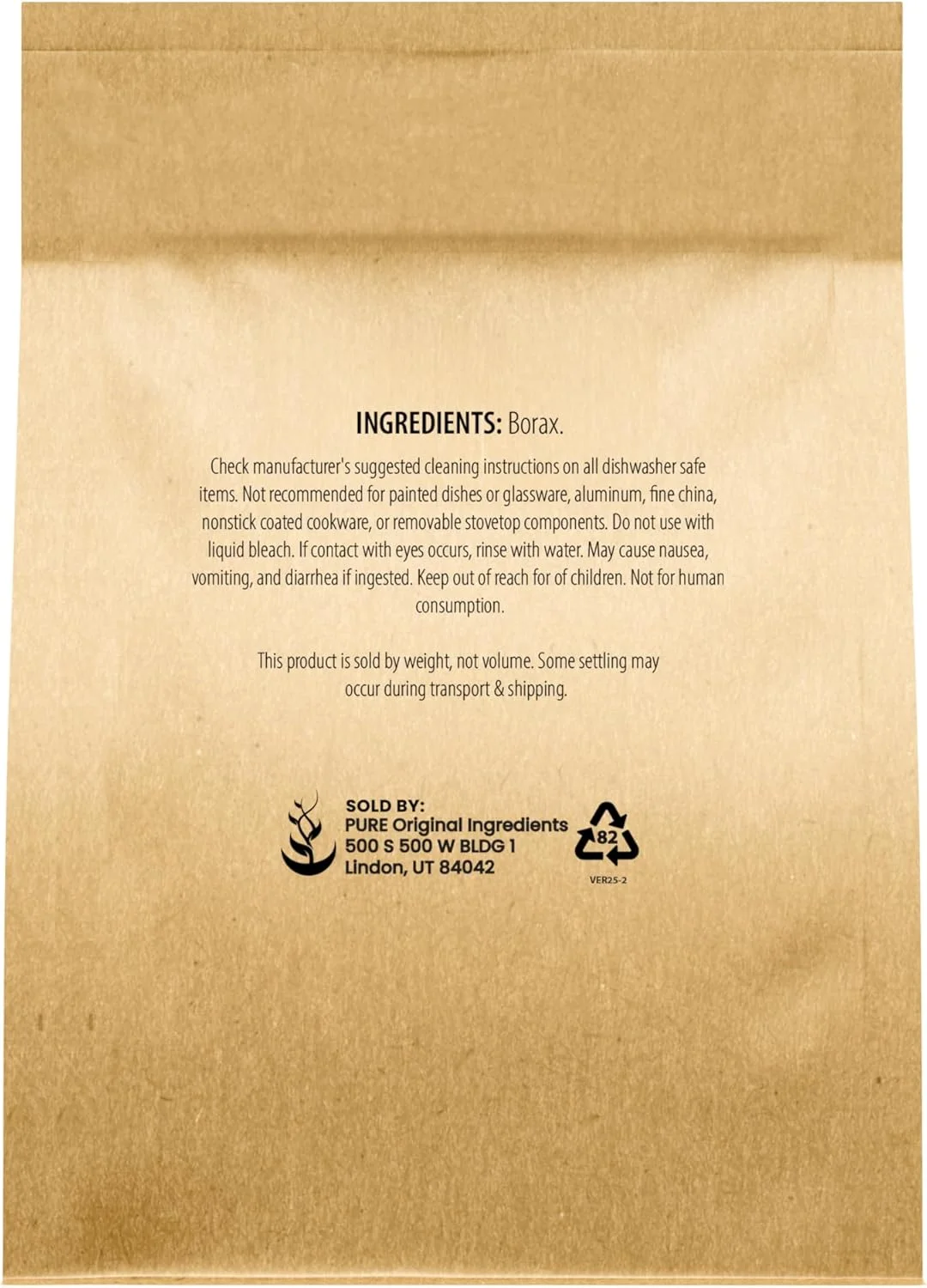پودر بوراکس PURE ORIGINAL INGREDIENTS، 450 گرم، تقویت کننده و خوشبو کننده لباسشویی چند منظوره با منبع طبیعی، 100% شوینده، ایمن، طراوت بخش حمام، از بین برنده لکه های سخت، بسته بندی سازگار با محیط زیست