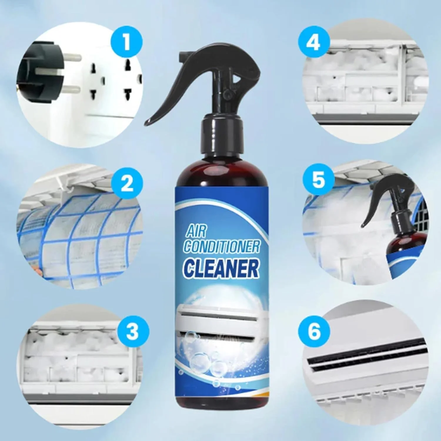 اسپری فوم تمیز کننده کولر گازی بدون نیاز به آبکشی NALACAL، تمیز کننده فوم AC، تمیز کننده دریچه کانال هوا AC، اسپری فوم تمیز کننده کولر گازی پنجره ای 3 در 1 چند منظوره، برای مصارف خانگی و تجاری اسپری فوم تمیز کننده کولر گازی بدون نیاز به آبکشی NALACAL، تمیز کننده فوم AC، تمیز کننده دریچه کانال هوا AC، اسپری فوم تمیز کننده کولر گازی پنجره ای 3 در 1 چند منظوره، برای مصارف خانگی و تجاری