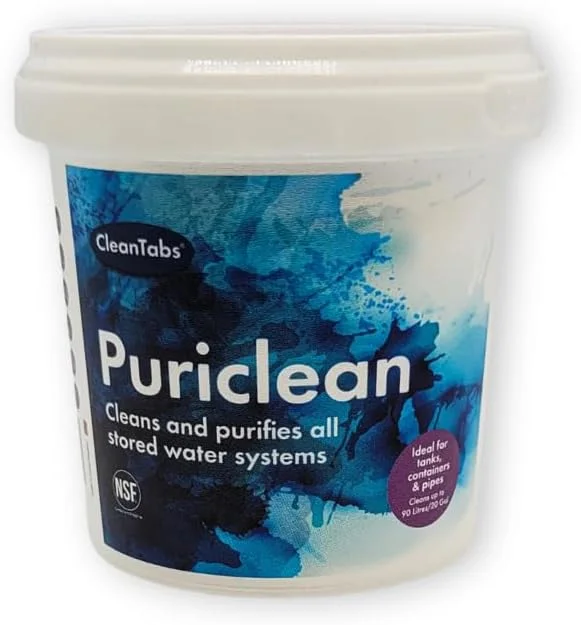 2 عدد Puriclean 100 گرمی، سیستم تصفیه و پاک کننده مخزن آب (بسته دوتایی)