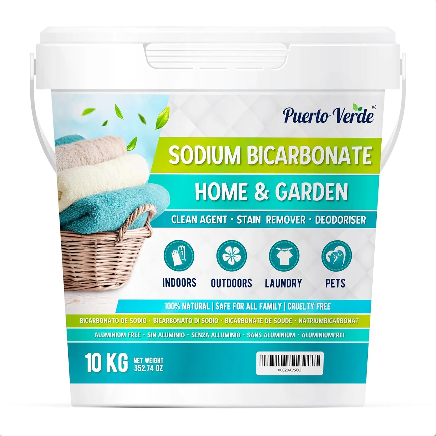 پورتو ورده • بی کربنات سدیم 10 کیلوگرمی، بی کربنات سدیم بدون آلومینیوم، 100% طبیعی. بی کربنات سدیم برای تمیز کردن، ماشین لباسشویی، بوهای بد و لوازم آرایشی. ساخت اروپا.