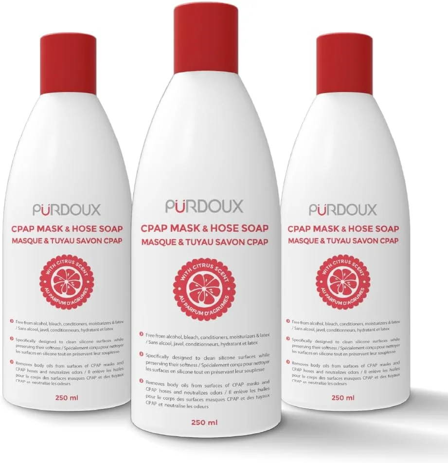 مایع پاک کننده ماسک و شلنگ دستگاه CPAP پوردوکس (بسته 3 عددی 250 میلی لیتر) (رایحه گریپ فروت-لیمو)