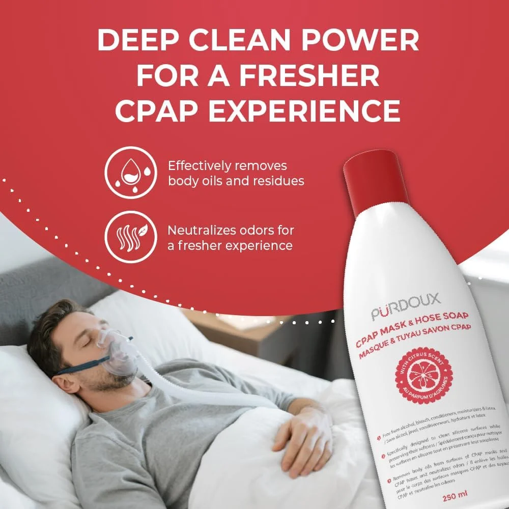 مایع پاک کننده ماسک و شلنگ دستگاه CPAP پوردوکس (بسته 3 عددی 250 میلی لیتر) (رایحه گریپ فروت-لیمو)
