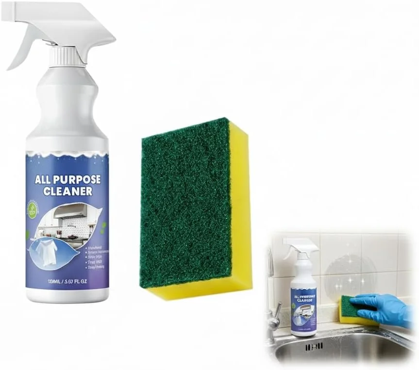 مایع پاک کننده چند منظوره، مناسب برای هود آشپزخانه، کاشی و دیوار، پاک کننده قوی چربی و لکه های روغن، مناسب برای هود، فر و سینک