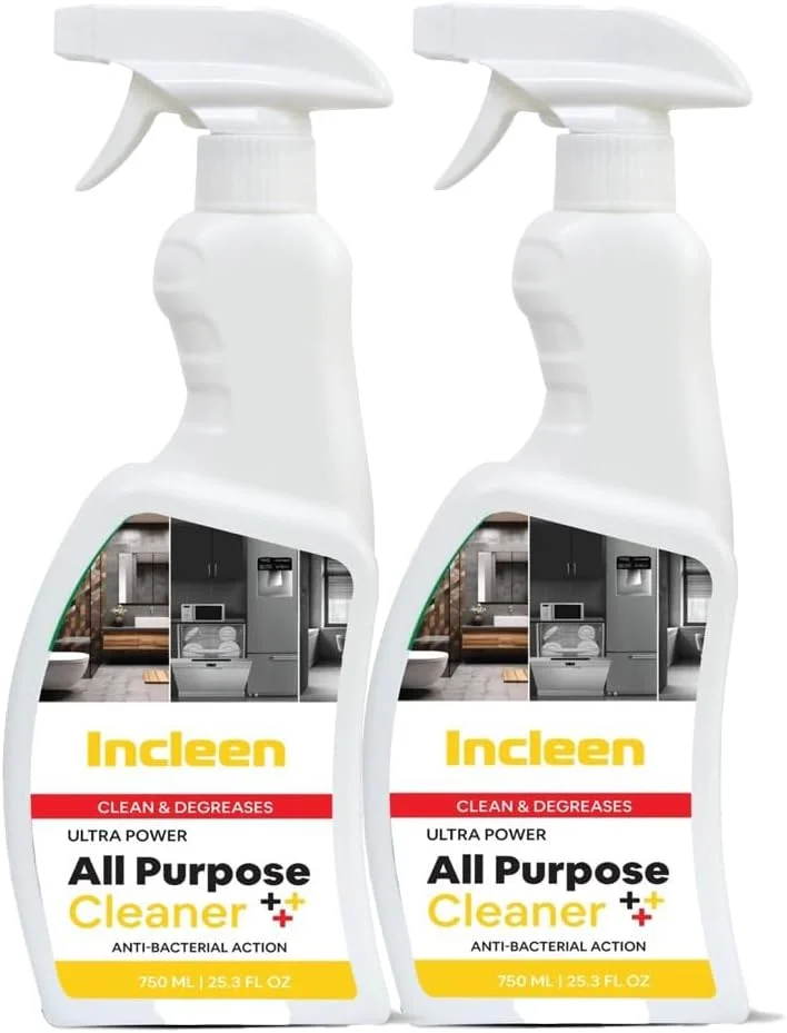 مایع تمیز کننده چند منظوره، عملکرد ضد باکتریایی، اسپری تمیز کننده چند منظوره Incleen، 750 میلی لیتر، بسته 2 عددی
