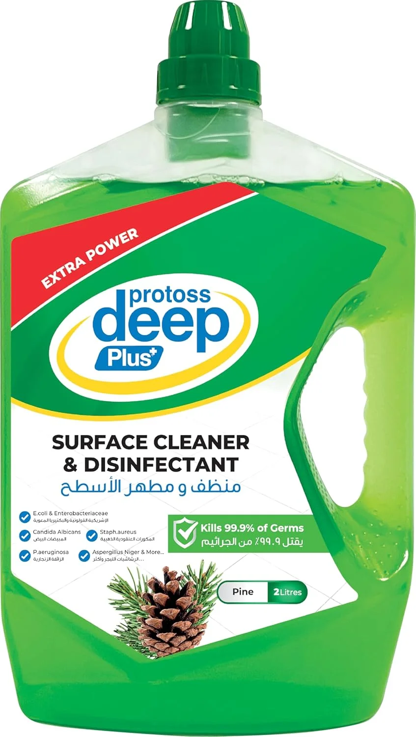 مایع تمیز کننده و ضد عفونی کننده سطوح پروتوس دیپ پلاس، رایحه کاج، 2 لیتر