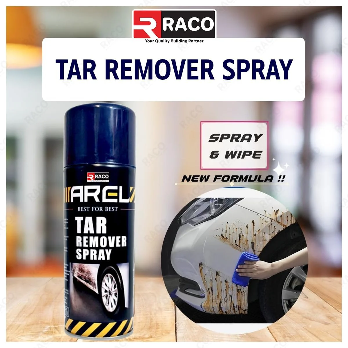 اسپری پاک کننده قیر RACO Arel، پاک کننده قوی لکه و رسوب برای خودرو، آسفالت، مسیرهای ورودی و سطوح بیرونی | از بین برنده قیر، گریس، چسب، قیر معدنی، روغن و سایر علائم سرسخت، 450 میلی لیتر اسپری پاک کننده قیر RACO Arel، پاک کننده قوی لکه و رسوب برای خودرو، آسفالت، مسیرهای ورودی و سطوح بیرونی | از بین برنده قیر، گریس، چسب، قیر معدنی، روغن و سایر علائم سرسخت، 450 میلی لیتر