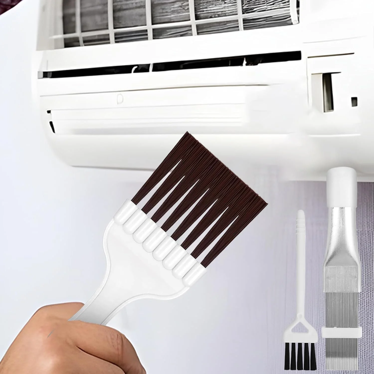 شانه رادیاتور، برس تمیز کننده کویل یخچال | ابزار تمیز کننده رادیاتور برای خودرو، RV، پنجره، یخچال، دریچه های کانال، لوازم تهویه مطبوع، تعمیر و نگهداری کویل AC