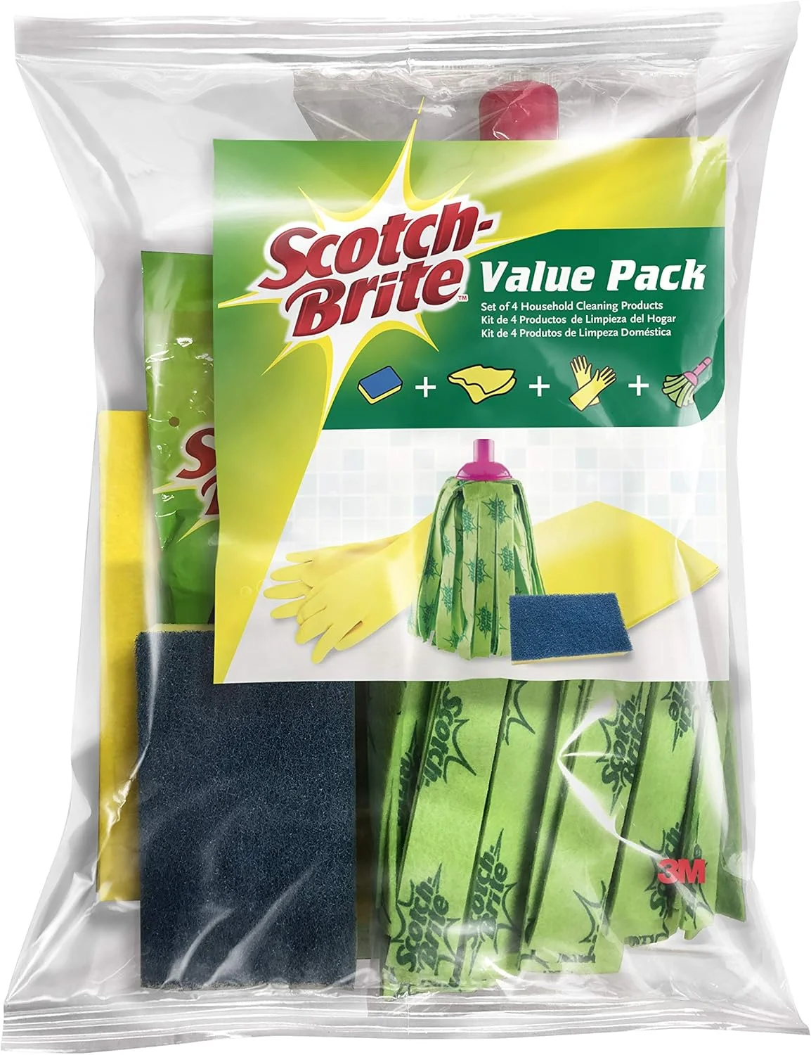 مجموعه لوازم تمیزکاری خانگی اسکاچ-برایت، چند منظوره، بسته اقتصادی