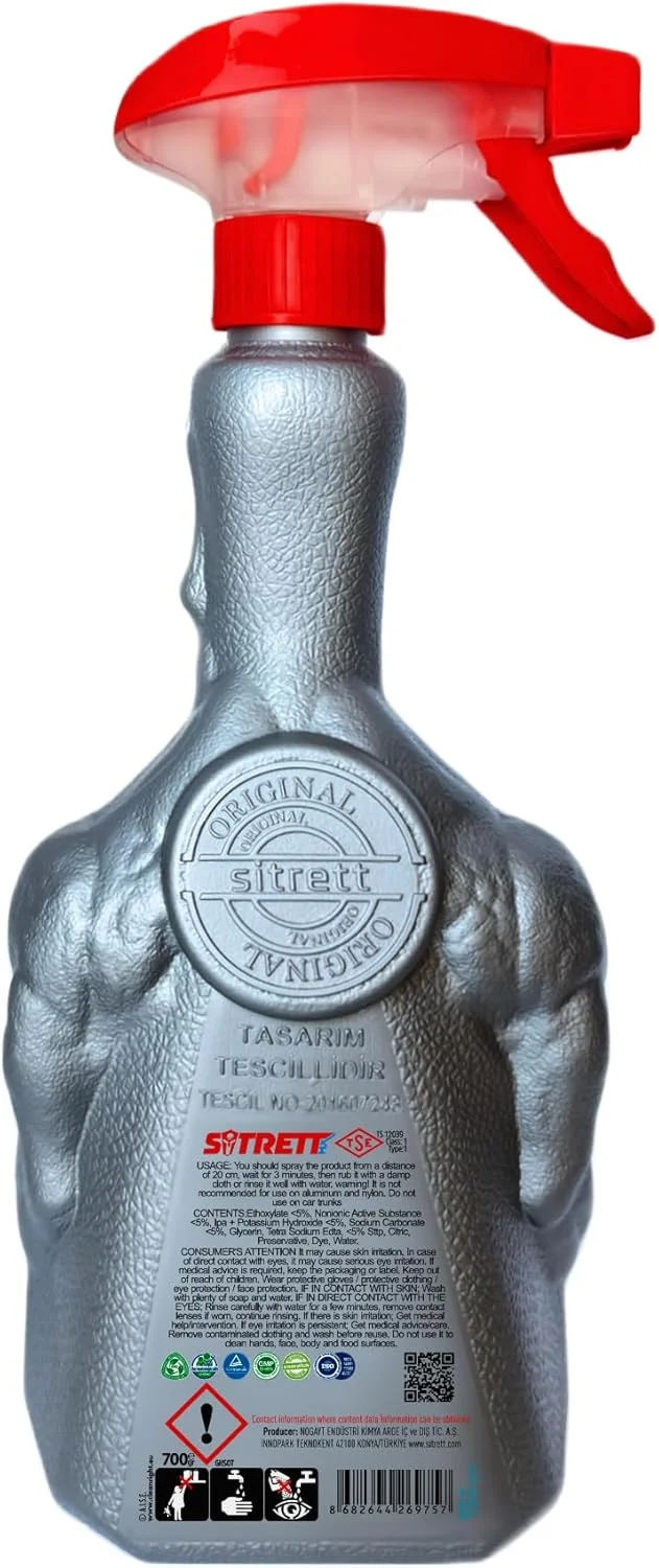 اسپری پاک کننده چند منظوره قوی SİTRETT MX برای لکه های سخت | اسپری پاک کننده سطوح، لکه ها و آلودگی | 700 میلی لیتر (SİTRETT MX 3 – PRO)