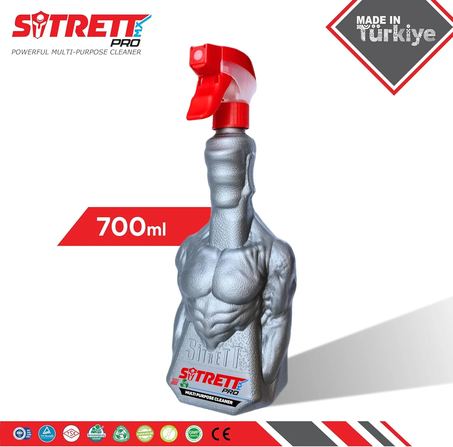 اسپری پاک کننده چند منظوره قوی SİTRETT MX برای لکه های سخت | اسپری پاک کننده سطوح، لکه ها و آلودگی | 700 میلی لیتر (SİTRETT MX 3 – PRO)