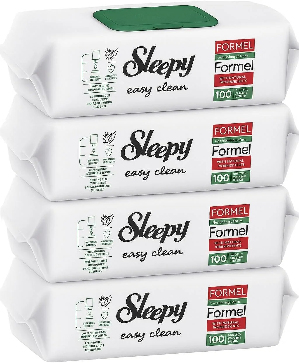 دستمال مرطوب چند منظوره سطوح Sleepy با رایحه صابون، بسته 4 عددی (400 عدد)