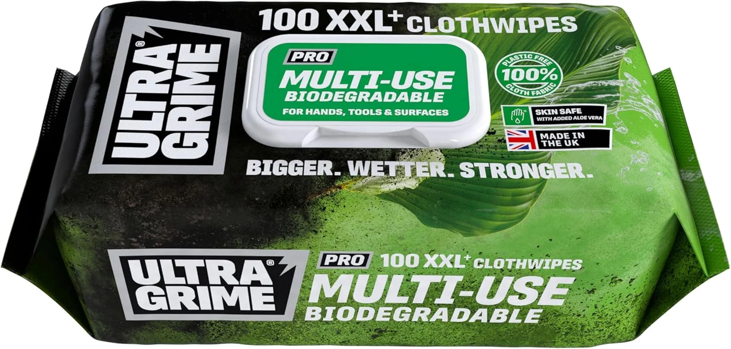 دستمال مرطوب یونی وایپ UltraGrime PRO Bio، سفید، 100 عددی
