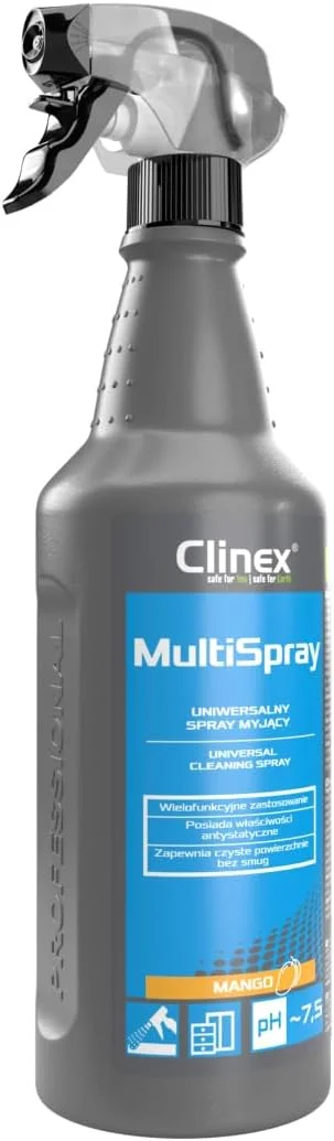 اسپری چند منظوره CLINEX، اسپری یونیورسال، اسپری همه کاره، تمیز کننده چند سطحی، استفاده روزانه، تمیز کننده، از بین برنده گرد و غبار، مناسب منزل، دفتر کار، انبه، 1 لیتر