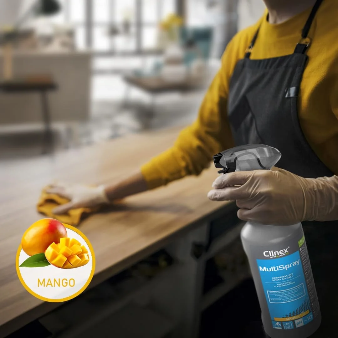 اسپری چند منظوره CLINEX، اسپری یونیورسال، اسپری همه کاره، تمیز کننده چند سطحی، استفاده روزانه، تمیز کننده، از بین برنده گرد و غبار، مناسب منزل، دفتر کار، انبه، 1 لیتر