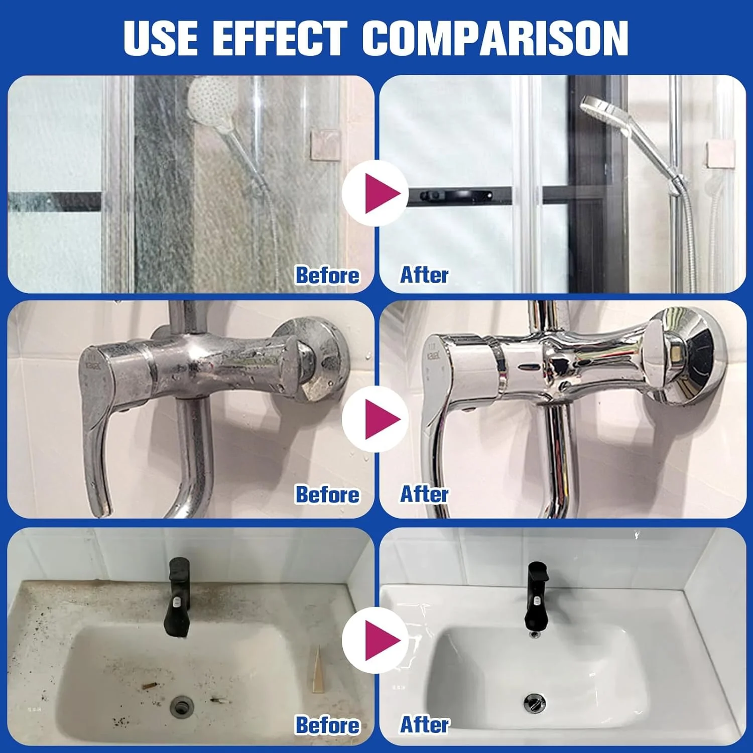 اسپری رسوب زدای حمام Uniiking®، 2 عدد پاک کننده لکه های سرسخت، اسپری فوم پاک کننده حمام، اسپری فوم پاک کننده حباب دار، فوم تمیز کننده چند منظوره، 60 میلی لیتر