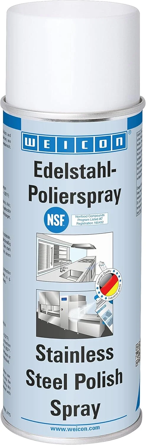 اسپری پولیش استیل WEICON | 400 میلی لیتر | محافظت و تمیز کردن سطوح مات و براق