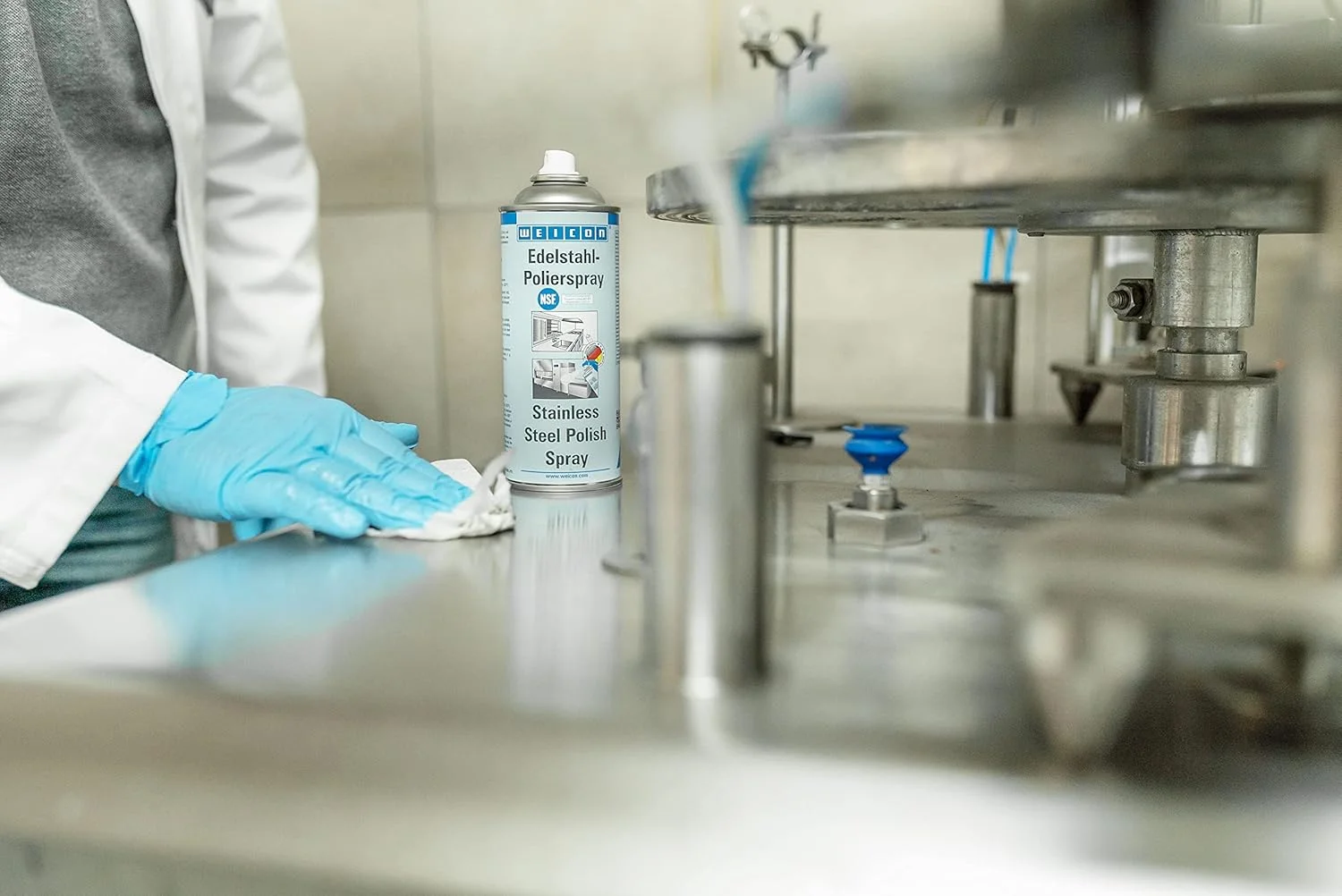 اسپری پولیش استیل WEICON | 400 میلی لیتر | محافظت و تمیز کردن سطوح مات و براق