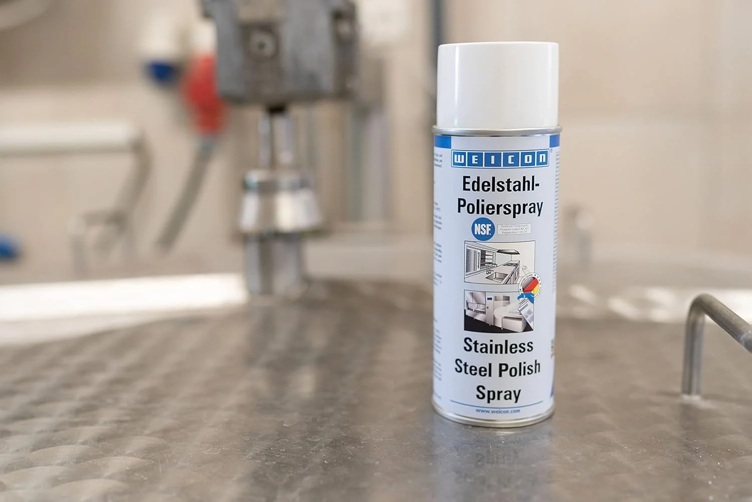 اسپری پولیش استیل WEICON | 400 میلی لیتر | محافظت و تمیز کردن سطوح مات و براق