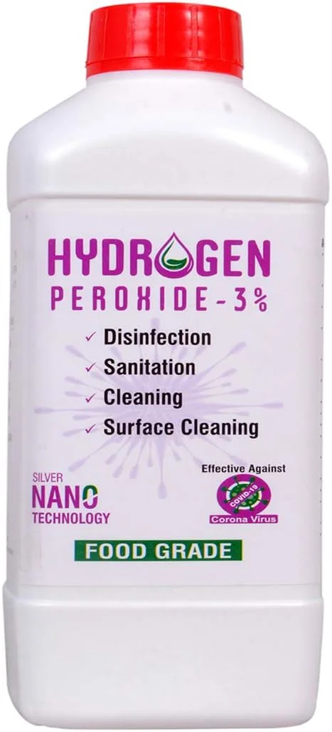 هیدروژن پراکسید خوراکی ۳% YK Laboratories | ضد عفونی کننده چند منظوره | بهترین برای تمیز کردن | استریلیزاسیون | کشاورزی | باغبانی - ۱ لیتر